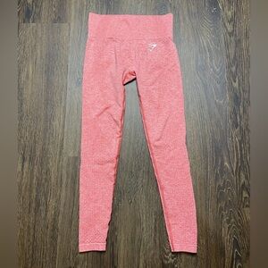 Gymshark Vital Seamless Legging Womens XS Pink / Coral Activewear Ribbed Stretch